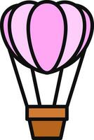 chaud air ballon icône dans rose et marron couleur. vecteur