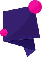 violet origami papier étiquette ou bannière conception. vecteur
