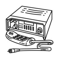 icône de radio militaire. doodle dessinés à la main ou style d'icône de contour