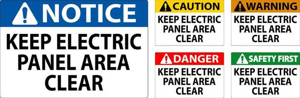 mise en garde signe garder électrique panneau zone clair vecteur