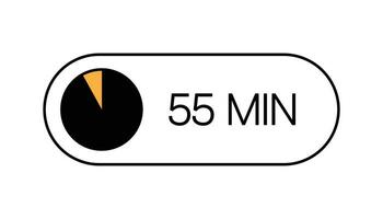 55 minutes minuteur icône, moderne minimal conception. isolé vecteur