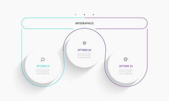 modèle de conception d'étiquettes infographiques vectorielles avec icônes et 3 options ou étapes. peut être utilisé pour le diagramme de processus, les présentations, la mise en page du flux de travail, la bannière, l'organigramme, le graphique d'informations. vecteur