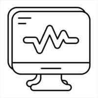 électrocardiogramme ligne icône conception style vecteur