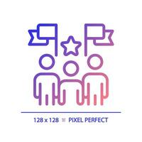 2d pixel parfait pente icône représentant élection candidats avec bannière, isolé vecteur illustration de vote, signe.