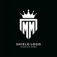 lettre mm logo monogramme emblème style avec couronne forme conception modèle vecteur