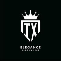 lettre ix logo monogramme emblème style avec couronne forme conception modèle vecteur