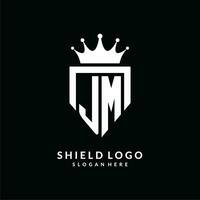 lettre jm logo monogramme emblème style avec couronne forme conception modèle vecteur