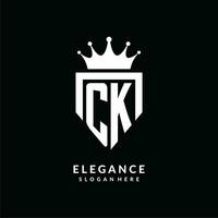 lettre ck logo monogramme emblème style avec couronne forme conception modèle vecteur