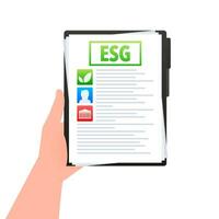 esg - environnemental, social, et entreprise la gouvernance dans le main document fichier vecteur