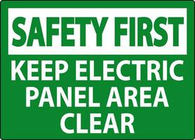 sécurité premier signe garder électrique panneau zone clair vecteur