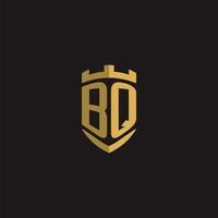 initiales bq logo monogramme avec bouclier style conception vecteur