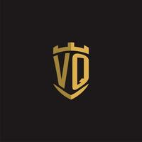 initiales vq logo monogramme avec bouclier style conception vecteur