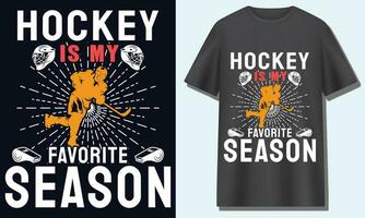le hockey est mon préféré saison, le hockey T-shirt conception vecteur
