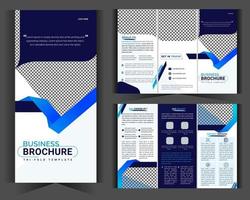 conception de modèle d'entreprise brochure à trois volets et profil créatif moderne dégradé bleu formes.eps vecteur