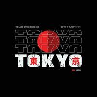 typographie illustration tokyo. parfait pour la conception de t-shirt vecteur