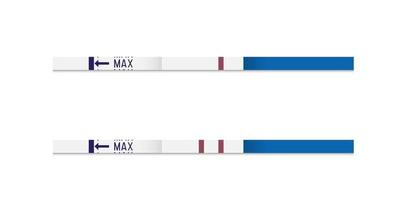 bandelettes de test de grossesse. option négative et positive. ensemble pour les femmes enceintes. illustration vectorielle vecteur