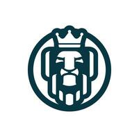 Lion Roi visage tête moderne Facile logo conception vecteur