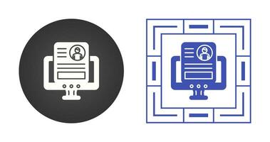 icône de vecteur de CV en ligne