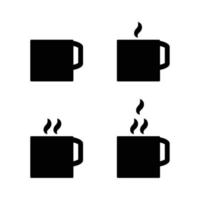 jeu d'icônes de tasse à café vecteur