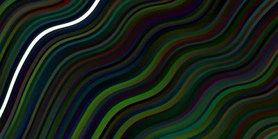 modèle vectoriel multicolore foncé avec des lignes courbes. illustration colorée dans un style abstrait avec des lignes pliées. modèle pour livrets d'affaires, dépliants