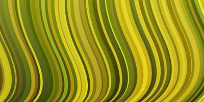 motif vectoriel vert clair et jaune avec des lignes. illustration lumineuse avec des arcs circulaires dégradés. design intelligent pour vos promotions.