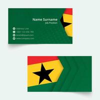 Ghana drapeau affaires carte, la norme Taille 90x50 mm affaires carte modèle. vecteur