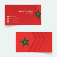 Maroc drapeau affaires carte, la norme Taille 90x50 mm affaires carte modèle. vecteur