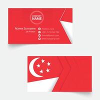 Singapour drapeau affaires carte, la norme Taille 90x50 mm affaires carte modèle. vecteur