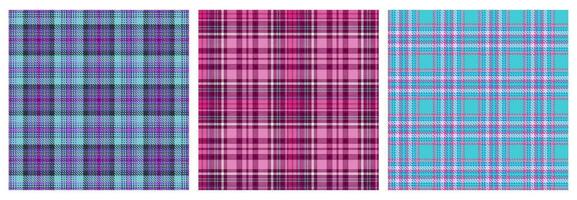 tartan vérifier plaid texture sans couture modèle dans rose, bleu vert, jaune, blanc moderne impression dans Barbie Ken style pour mode, Accueil décor et Stationnaire Écossais vichy texture vecteur illustration