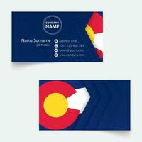 Colorado drapeau affaires carte, la norme Taille 90x50 mm affaires carte modèle. vecteur