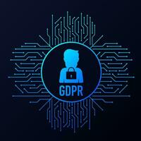 général Les données protection régulation GDPR vecteur illustration