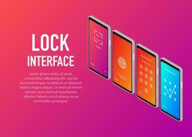 écran Web fermer à clé authentification mot de passe téléphone intelligent Contexte modèle. verrouillage d'écran mot de passe ou écran verrouillé code secret Nombres afficher. vecteur
