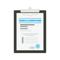 termes et conditions document. légal les accords entre une un service fournisseur et une la personne qui veut à utilisation cette service. vecteur Stock illustration.