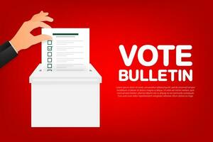 liste de contrôle ou voter bulletin dans main. vecteur illustration conception