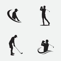 jouer au golf pose symbole d'illustration vectorielle vecteur