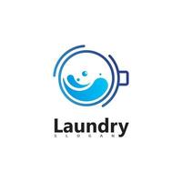 logo de machine à laver de blanchisserie avec le cercle pour votre icône d'affaires de blanchisserie