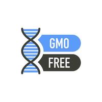 plat icône avec lactose gluten organisme génétiquement modifié sucre gratuit. biologique panneaux. vecteur illustration.