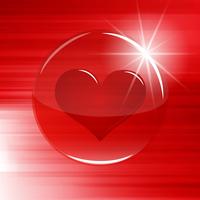 Coeur dans un bouton / sphère vecteur