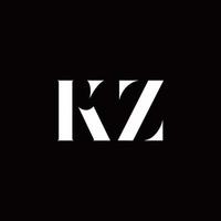 modèle de conception de logo initial de lettre de logo kz vecteur