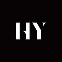 modèle de conception de logo initial de lettre hy logo vecteur
