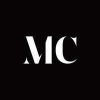 modèle de conception de logo initial de lettre de logo mc vecteur