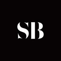 modèle de conception de logo initial de lettre de logo sb vecteur