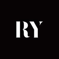 modèle de conception de logo initial de lettre de logo ry vecteur