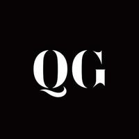 modèle de conception de logo initial de lettre de logo qg vecteur