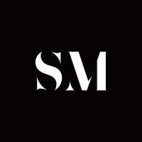 modèle de conception de logo initial de lettre de logo sm vecteur