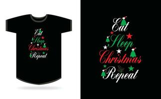 Noël typographie T-shirt conception pour impression vecteur