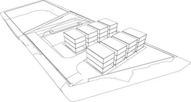 3d illustration de Résidentiel projet vecteur