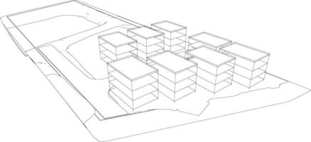 3d illustration de Résidentiel projet vecteur