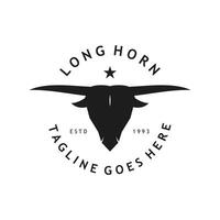 taureau longhorn logo modèle vecteur