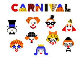 Illustration de carnaval dans le style de Memphis. vecteur